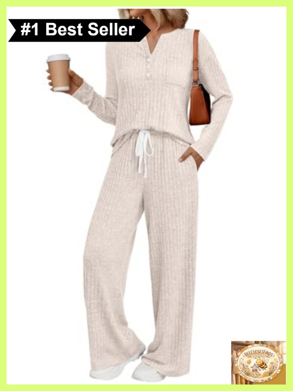 Women's 2 Piece Lounge Set Long Sleeve Top & Drawstring Pants Loungewear